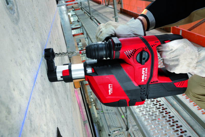Hilti Cordless SDS plus Hammer used for chiselling in concrete, masonry and natural stone,