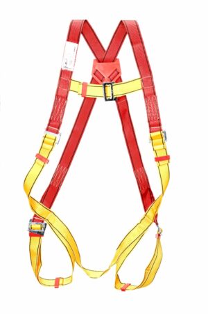 Red And Yellow Safety Harness And Lanyard