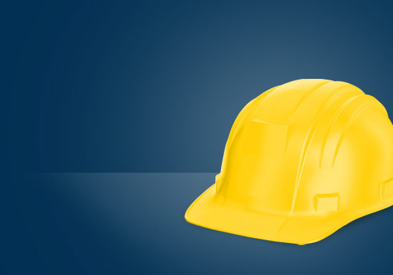 Yellow Hard Hat With Blue Background