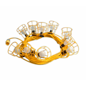 Festoon Lighting, 25m c/w Bulb Holders & Cages, 110V